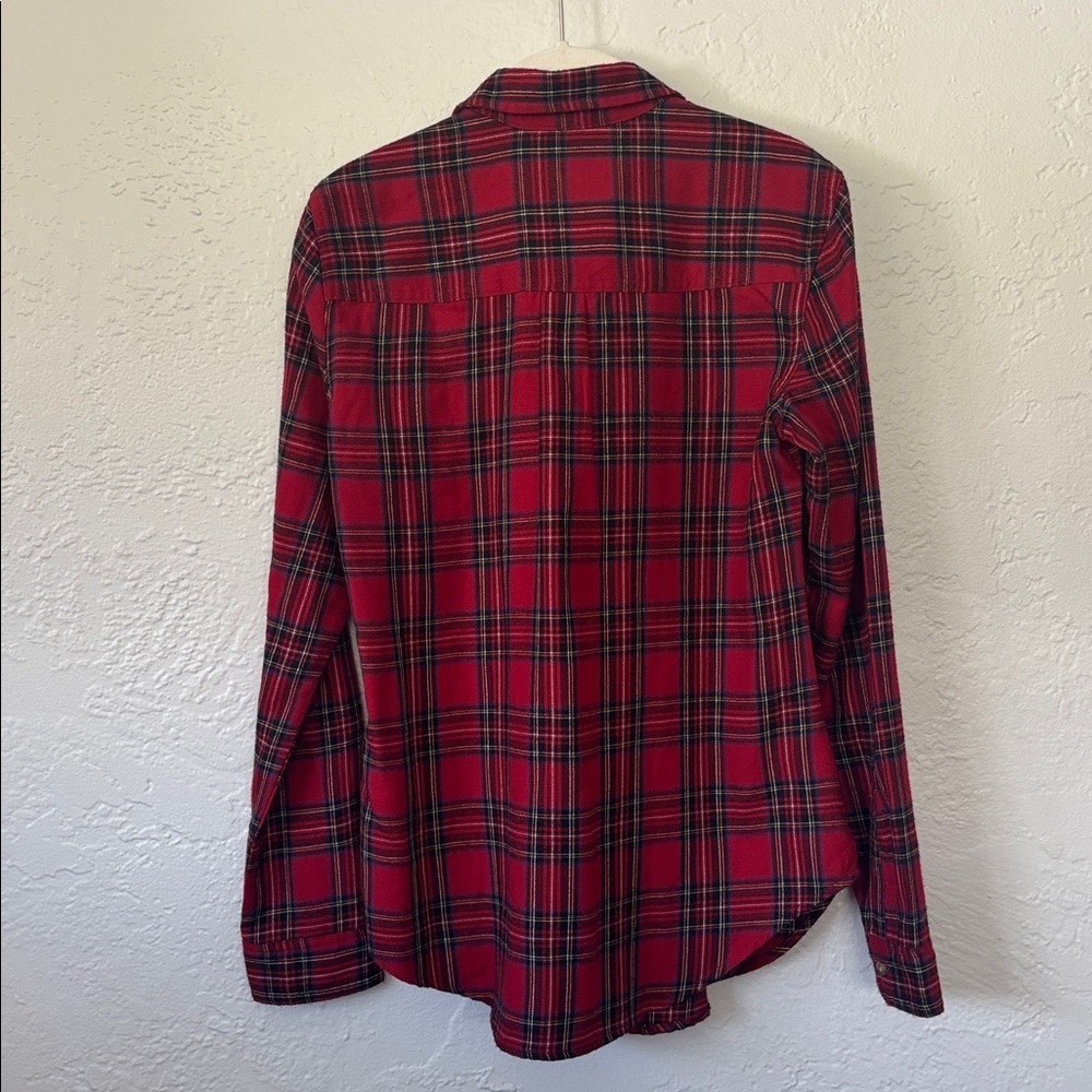 Abercrombie & Fitch Soft A&F Holiday Red Flannel Plaid women’s Shirt S - Picture 8 of 8